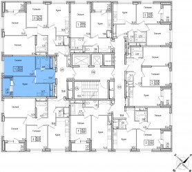 Однокомнатная квартира 40.22 м²