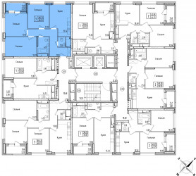 Трёхкомнатная квартира 68.35 м²